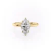 Unique Marquise Solitaire Ring with Flower Petal Setting Moissanite Engagement Ring For Her Unique Marquise Solitaire Ring with Flower Petal Setting Moissanite Engagement Ring For Her in Pure 18K or 14K gold