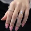 Unique Marquise Solitaire Ring with Flower Petal Setting Moissanite Engagement Ring For Her Unique Marquise Solitaire Ring with Flower Petal Setting Moissanite Engagement Ring For Her in Pure 18K or 14K gold