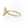 Unique Marquise Solitaire Ring with Flower Petal Setting Moissanite Engagement Ring For Her Unique Marquise Solitaire Ring with Flower Petal Setting Moissanite Engagement Ring For Her in Pure 18K or 14K gold