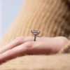Vintage Emerald Engagement Ring in a Solitaire Petal Prong Setting Vintage Emerald Engagement Ring in a Solitaire Petal Prong Setting in 18k And 14K Gold. Perfect for gifts