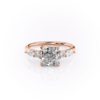 cushion moissanite engagement ring rose gold