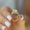 elegant cushion cut engagement ring gold band
