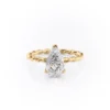 halo engagement rings pear Twisted Shank hidden Halo Gold Ring