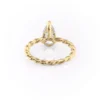 Vintage Pear Moissanite Ring with Twisted Vine Shank & Hidden Halo halo engagement rings pear Twisted Shank hidden Halo Gold Ring