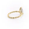 Vintage Pear Moissanite Ring with Twisted Vine Shank & Hidden Halo halo engagement rings pear Twisted Shank hidden Halo Gold Ring