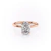 he Moissanite Oval Engagement Rings of Her Dreams Classic Solitaire Petal Setting in in White, Yellow, or Rose Gold