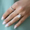 Moissanite Oval Engagement Rings | Classic Solitaire Petal Setting Ring he Moissanite Oval Engagement Rings of Her Dreams Classic Solitaire Petal Setting in in White, Yellow, or Rose Gold
