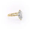 moissanite diamond marquise solitaire ring hidden halo with twisted band