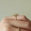 moissanite diamond marquise solitaire ring hidden halo with twisted band
