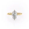 moissanite diamond marquise solitaire ring hidden halo with twisted band