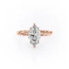 moissanite diamond marquise solitaire ring hidden halo with twisted band