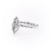 moissanite diamond marquise solitaire ring hidden halo with twisted band