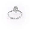 moissanite diamond marquise solitaire ring hidden halo with twisted band