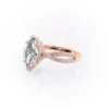 Sparkling yellow gold marquise diamond engagement ring with twisted band.
